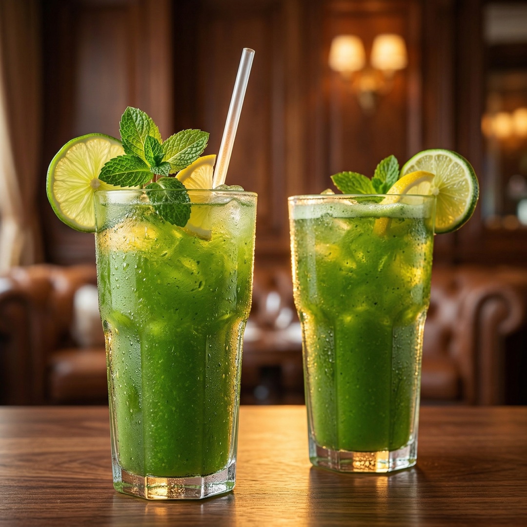 Limonada verde con hierbabuena